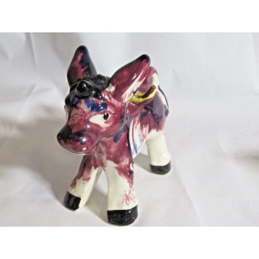 Vintage Japan Salt Pepper Shakers Donkey burro mule Painted Jugs